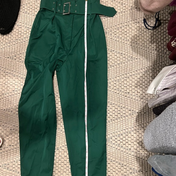Forest green high waisted dress pants with belt - Picture 4 of 7